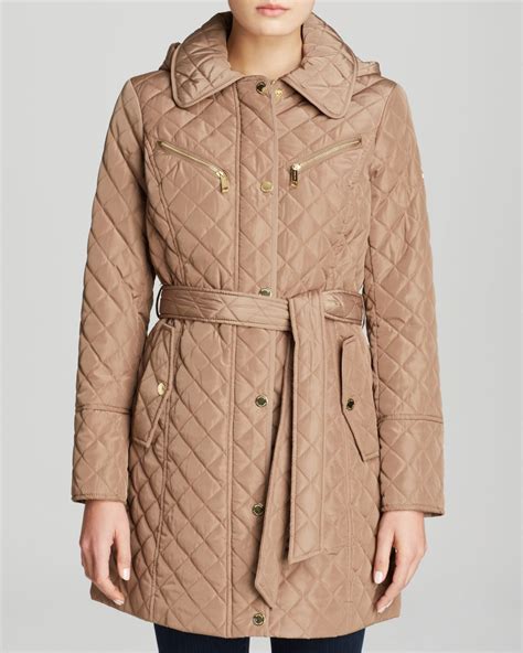 michael kors quilted sleeve asymmetrical zip coat|Michael michael kors belted quilted jacket .